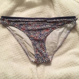 Blue and orange cheetah print bikini bottoms